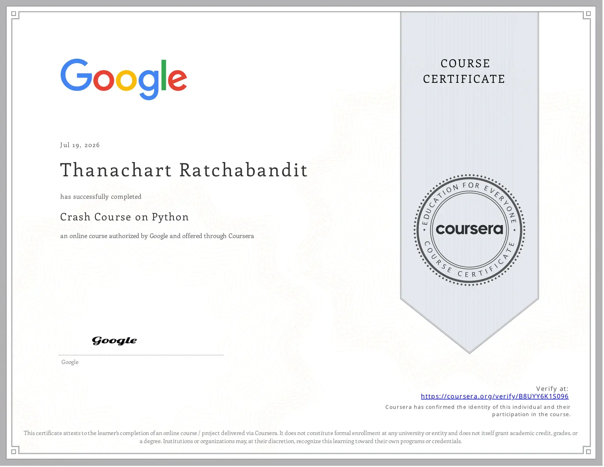 Crash Course on Python