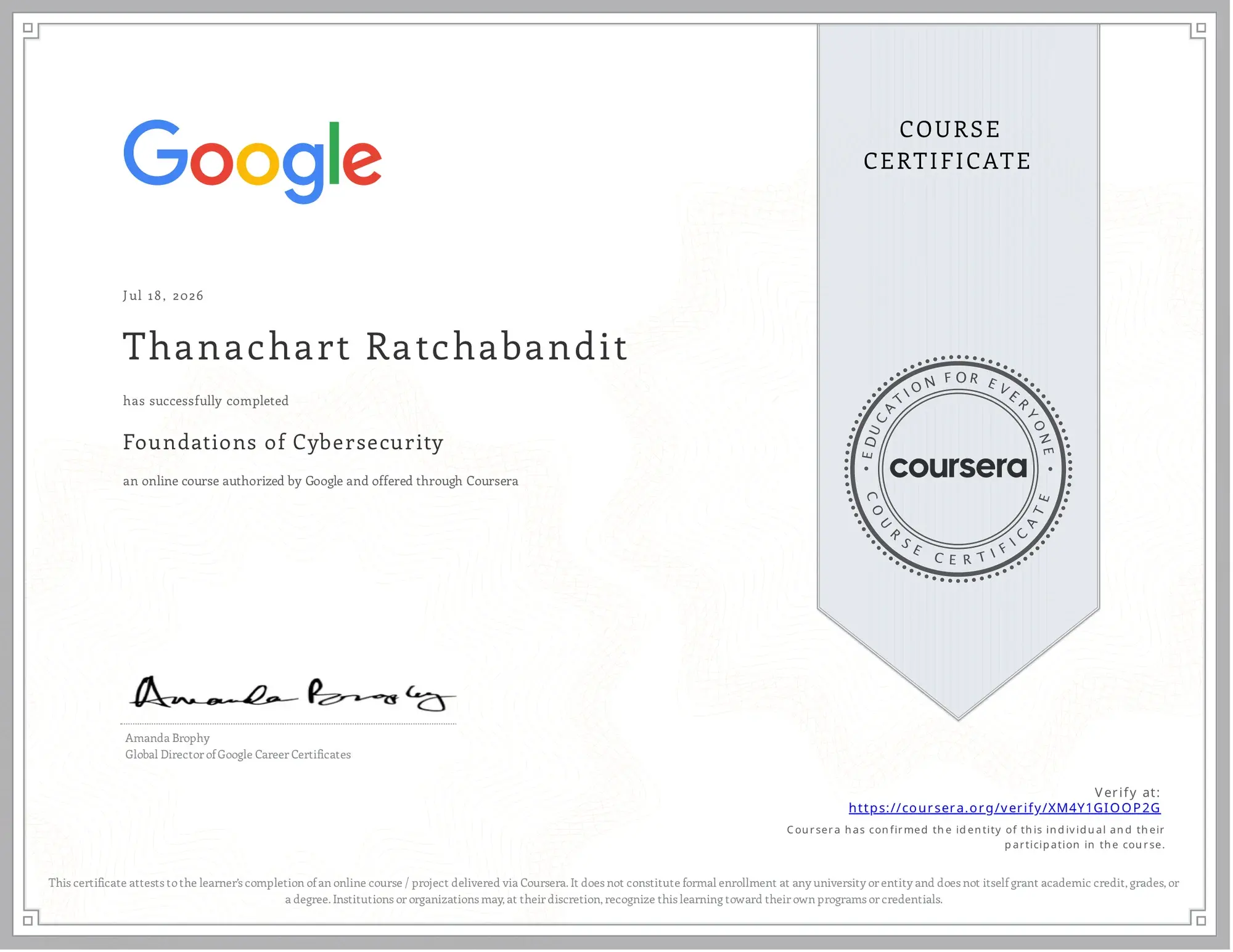 Foundations of Cybersecurity